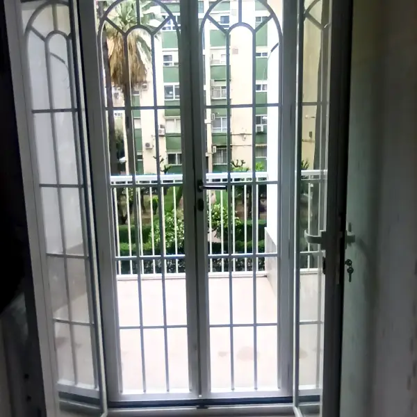 puerta de hierro y cristal de exterior
